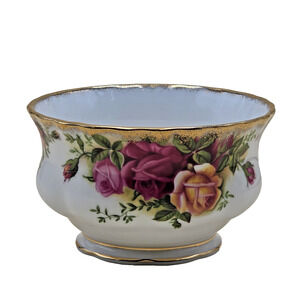 Royal Albert Old Country Roses Open Sugar Bowl Gold Trim England 1962 Backstamp